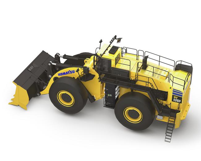 Komatsu WE1350 surface mining wheel loaders in white background