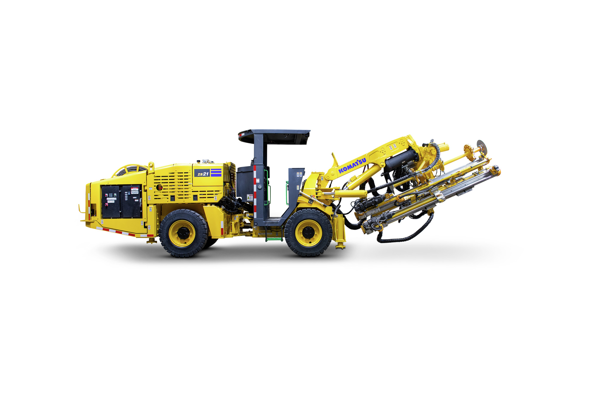 Komatsu ZB21 underground-hard-rock-bolter in white background