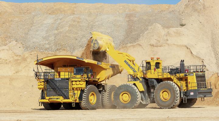 Komatsu 930 electric truck in mining site 