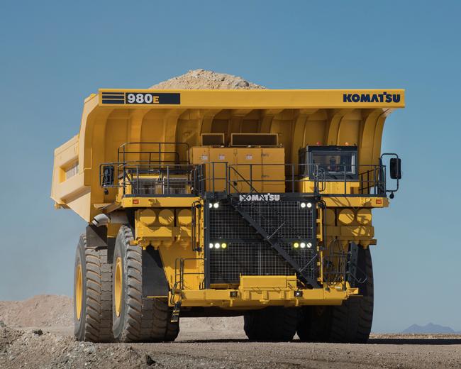 Komatsu 980E-4 electric truck in mining site