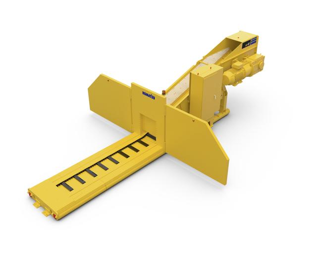 Komatsu RF5 Crushing reclaim feeder in white background