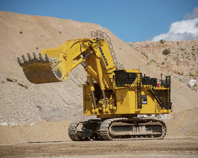 Komatsu PC7000 excavator in construction site