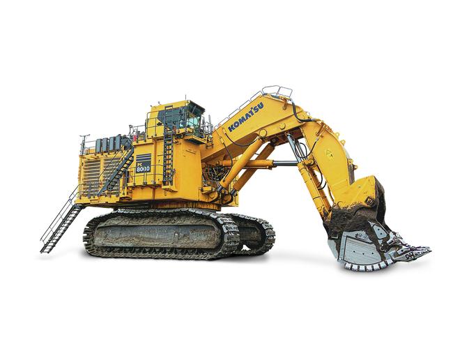 Komatsu PC8000-11 excavator in white background