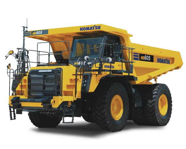 Komatsu HD605 truck in white background