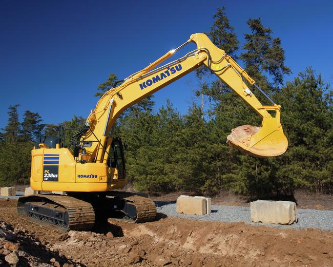 Komatsu PC238 excavator in construction site
