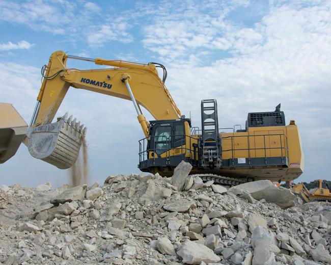 Komatsu PC1250-11 excavator in construction site