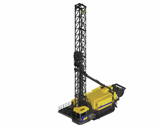 Komatsu 320XPC blasthole drills in white background