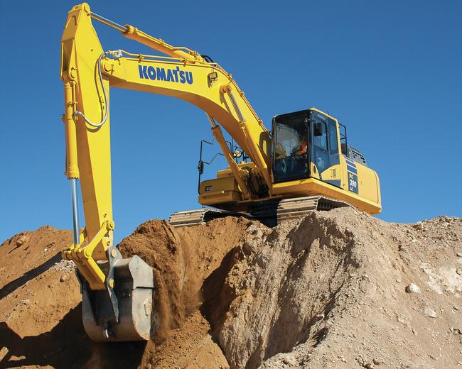 Komatsu PC390 11 excavator in construction site