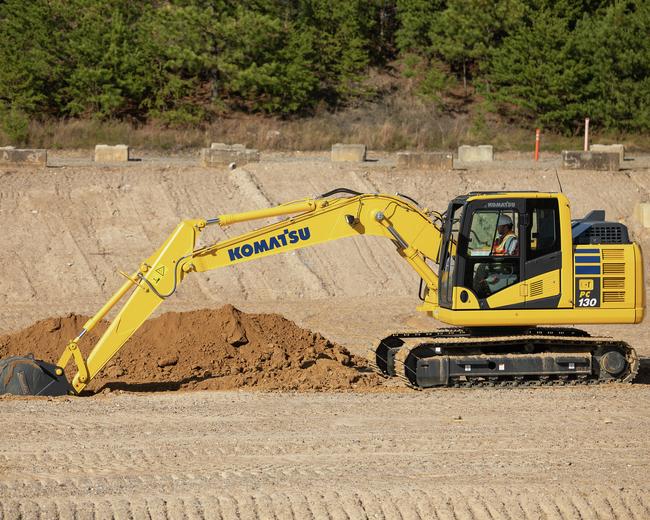Komatsu PC130 excavator in contruction site