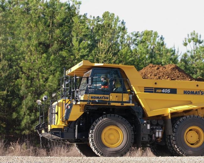 Komatsu HD405 truck in constuction site 