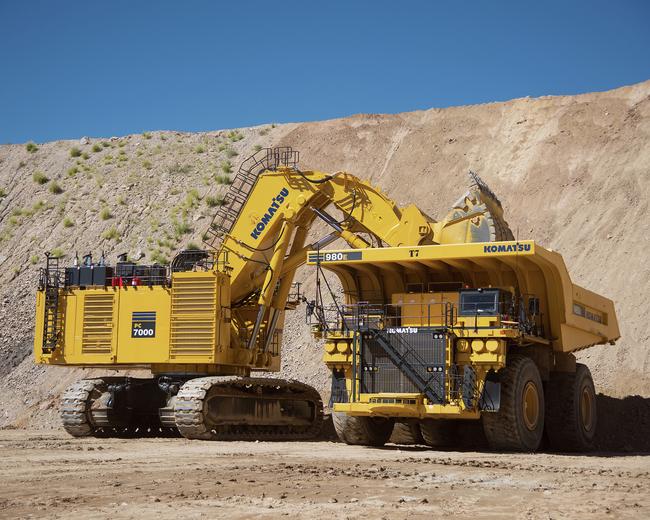 Komatsu PC7000 excavator in construction site