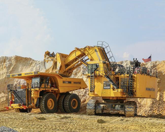 Komatsu PC4000-11D excavator in construction site