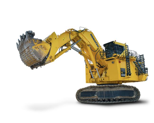 Komatsu PC4000 excavator in white background