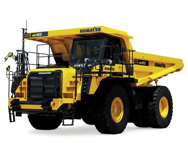 Komatsu HD465 8 truck in white background