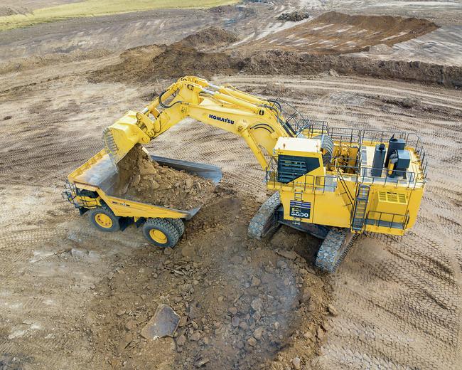Komatsu PC3000 excavator in construction site