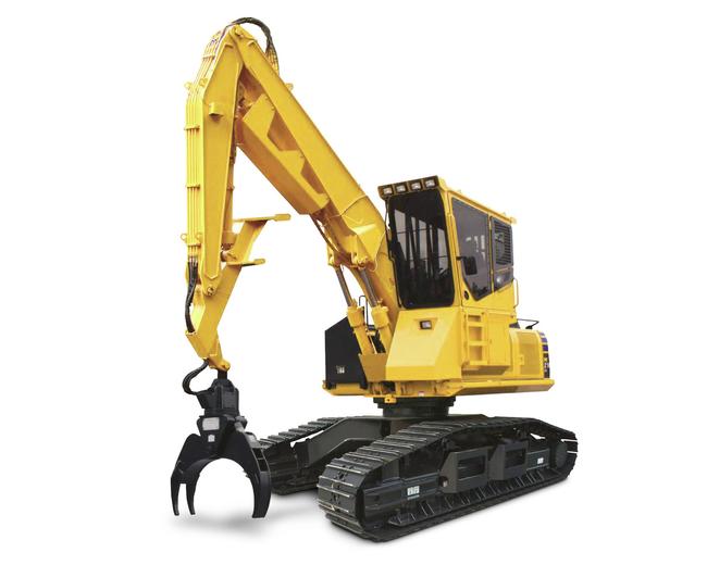 Komatsu PC210LL forestry in white background