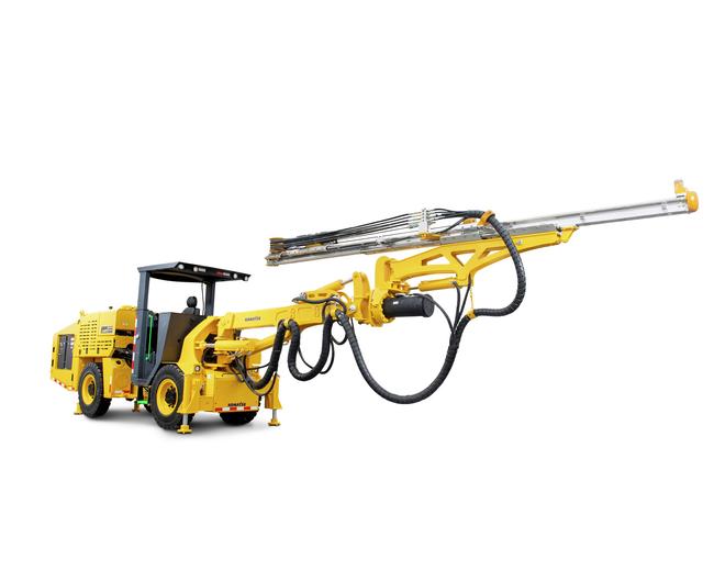 Komatsu ZJ21 underground hard rock drill in white background