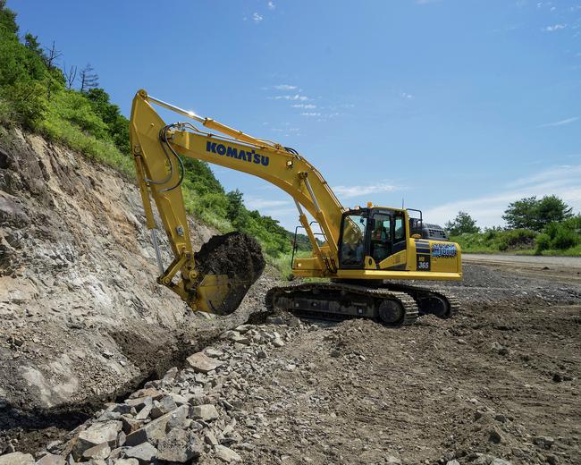 Komatsu HB365 excavator in construction site