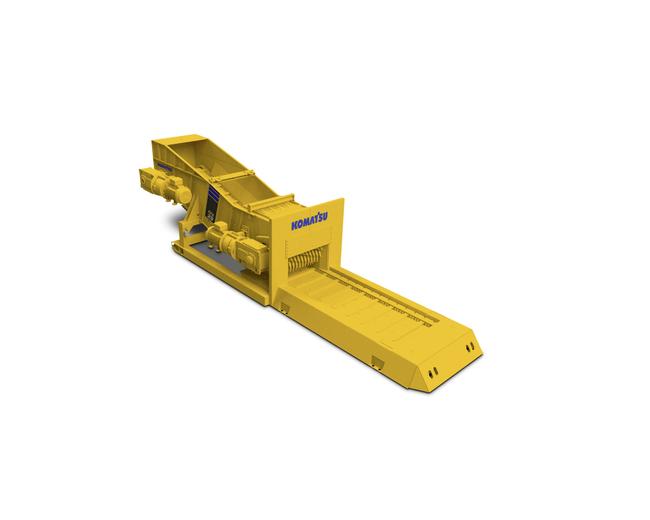 Komatsu SFB-29 crushing surface feeder breaker in white background