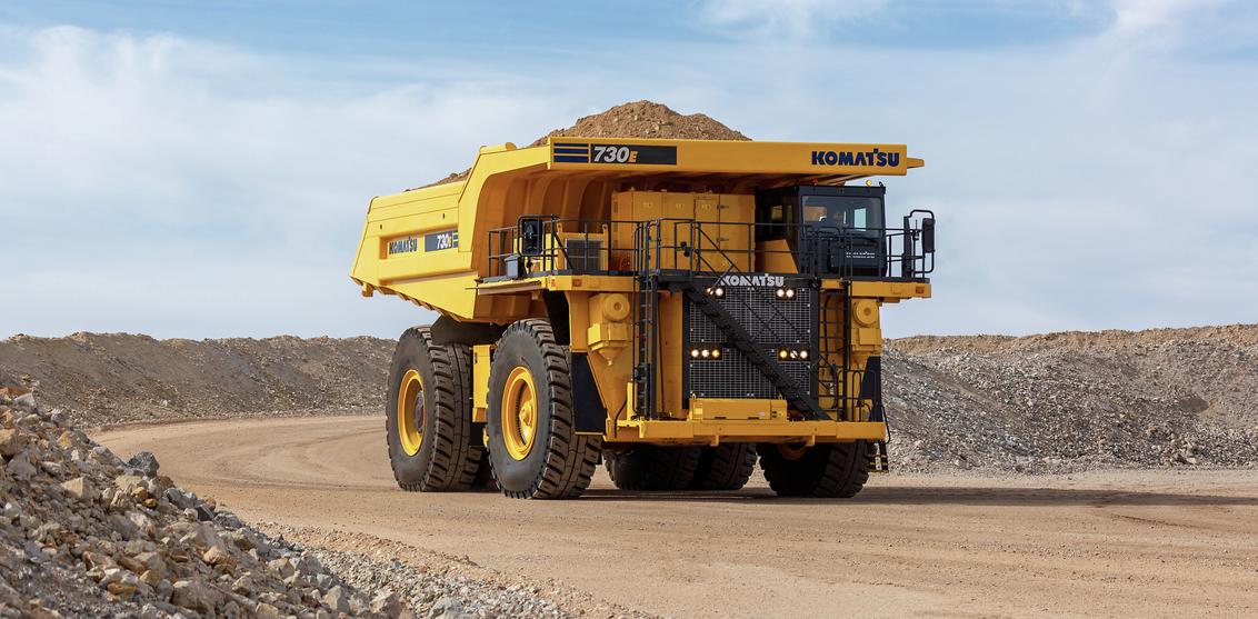 Komatsu 730E electric truck in mining site 