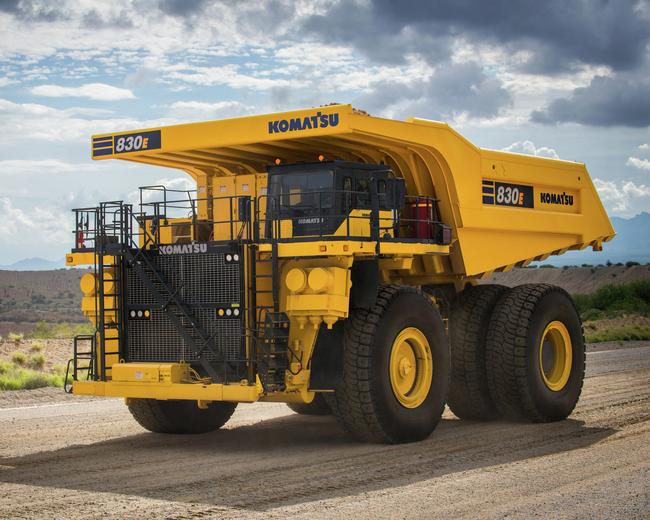 Komatsu 830E-5 electric truck in mining site