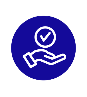 checkmark in hand icon 
